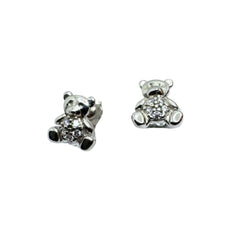 Orecchini Orsetti in Oro Bianco 18 KT con Zirconi OR025