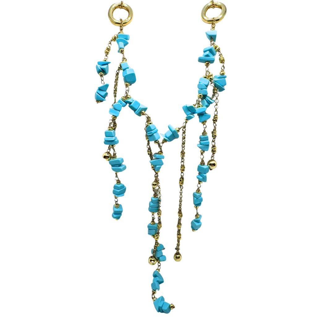 Koliè Necklace in Silver with Turquoise Paste