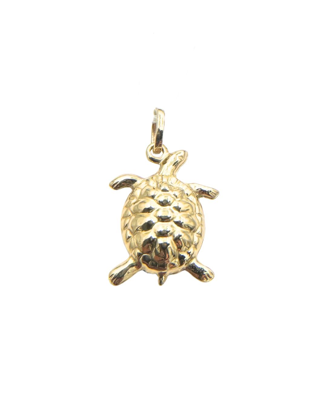 Yellow Gold Domed Turtle Pendant