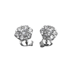 Pendientes Magic Stud en oro blanco de 18 kt y circonitas