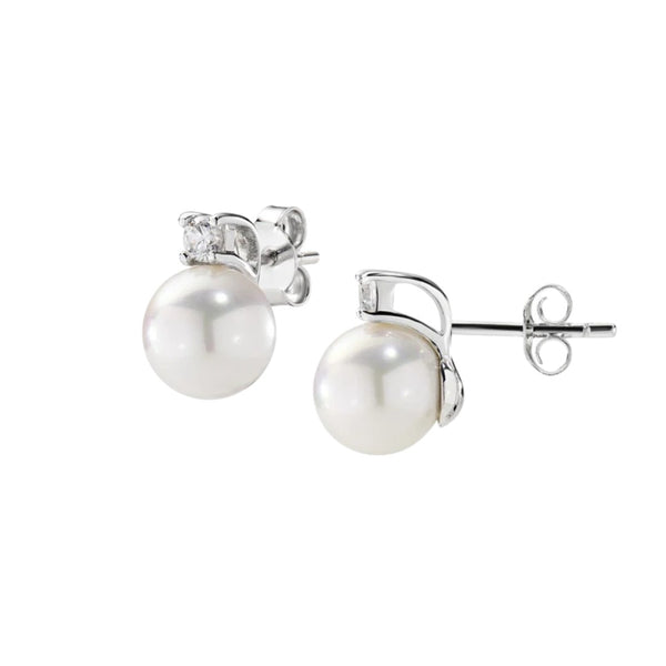 Orecchini Amen in Argento con Perla e Zircone Bianco -