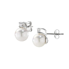 Orecchini Amen in Argento con Perla e Zircone Bianco -