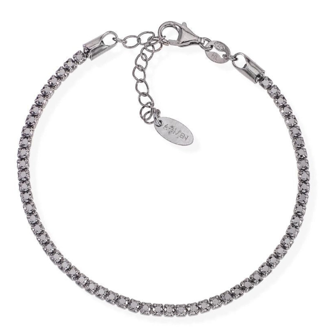 Amen Tennis Mania Bracelet with Black Zirconia
