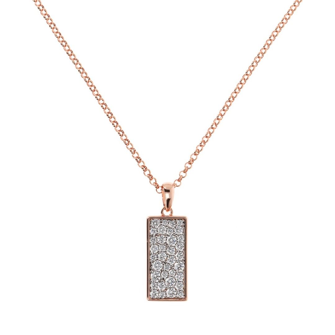 Collana Bronzallure Con Pendente Rettangolare Pavè WSBZ01652.W