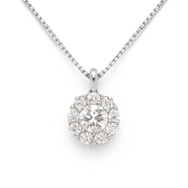 Collana Mirco Visconti Solitario Magic in Oro Bianco e Diamanti Z802/80