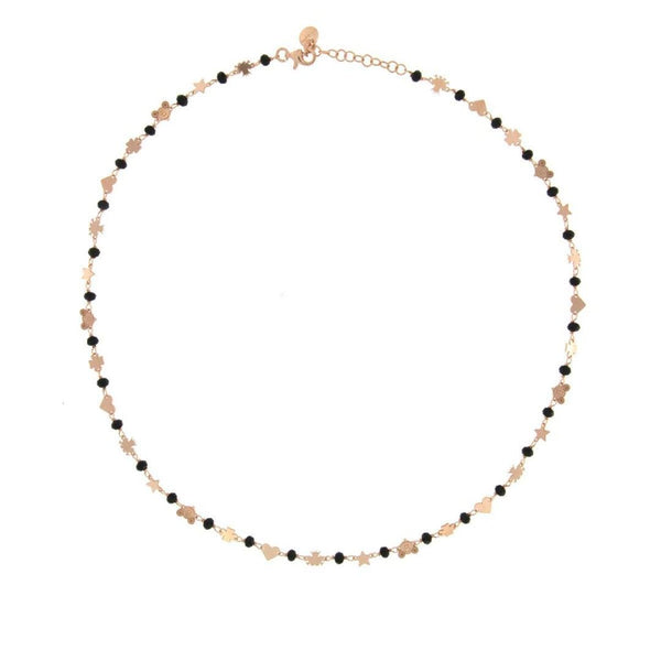 Rose Silver Necklace with a Thousand Stones and Mixed Subjects