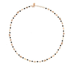 Rose Silver Necklace with a Thousand Stones and Mixed Subjects