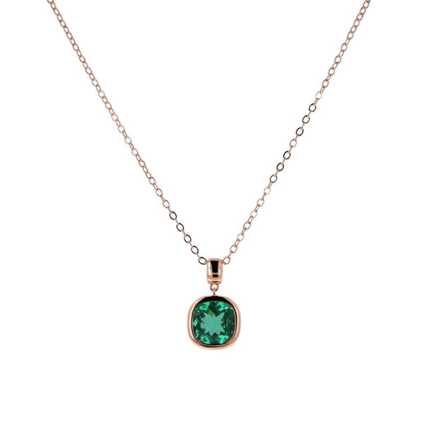 Collana Bronzallure con Punto Luce in Prisma Gem Taglio Cushion -