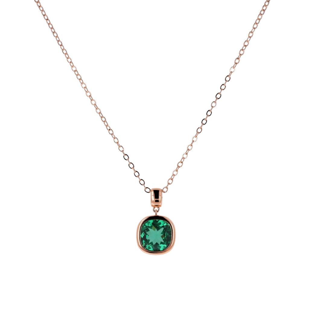 Collana Bronzallure con Punto Luce in Prisma Gem Taglio Cushion -