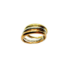 Juego de tres anillos de oro pulido de 18 kt