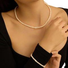Stroili Gabrielle 9 KT White Gold Freshwater Pearl 5/5.5 mm Necklace 1413458