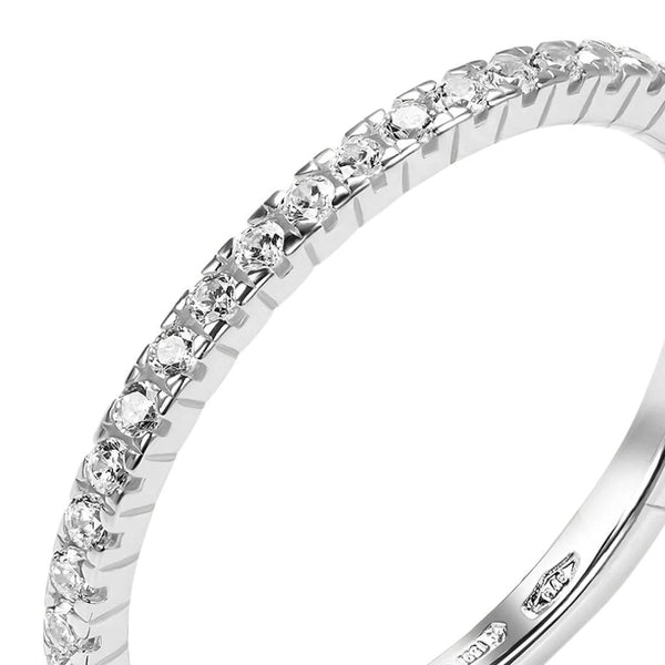 Anello Stroili Eternity Claire Oro Bianco 9 KT Cubic Zirconia Bianco 1409722