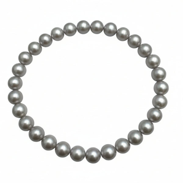 Bracciale Elastico con Perle Grigie d'Acqua Dolce 7 mm BRP004