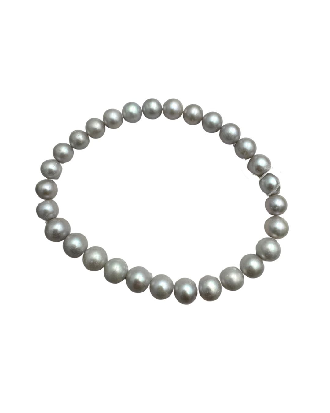 Bracciale Elastico con Perle Grigie d'Acqua Dolce 7 mm