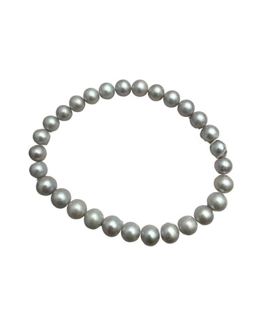 Bracciale Elastico con Perle Grigie d'Acqua Dolce 7 mm