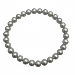 Elastic Bracelet with 7 mm Gray Freshwater Pearls