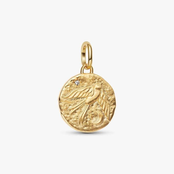 Charm Pandora Medallion Rondine "Dum Vita Est Spes Est" Rifinito In Oro 764082C01