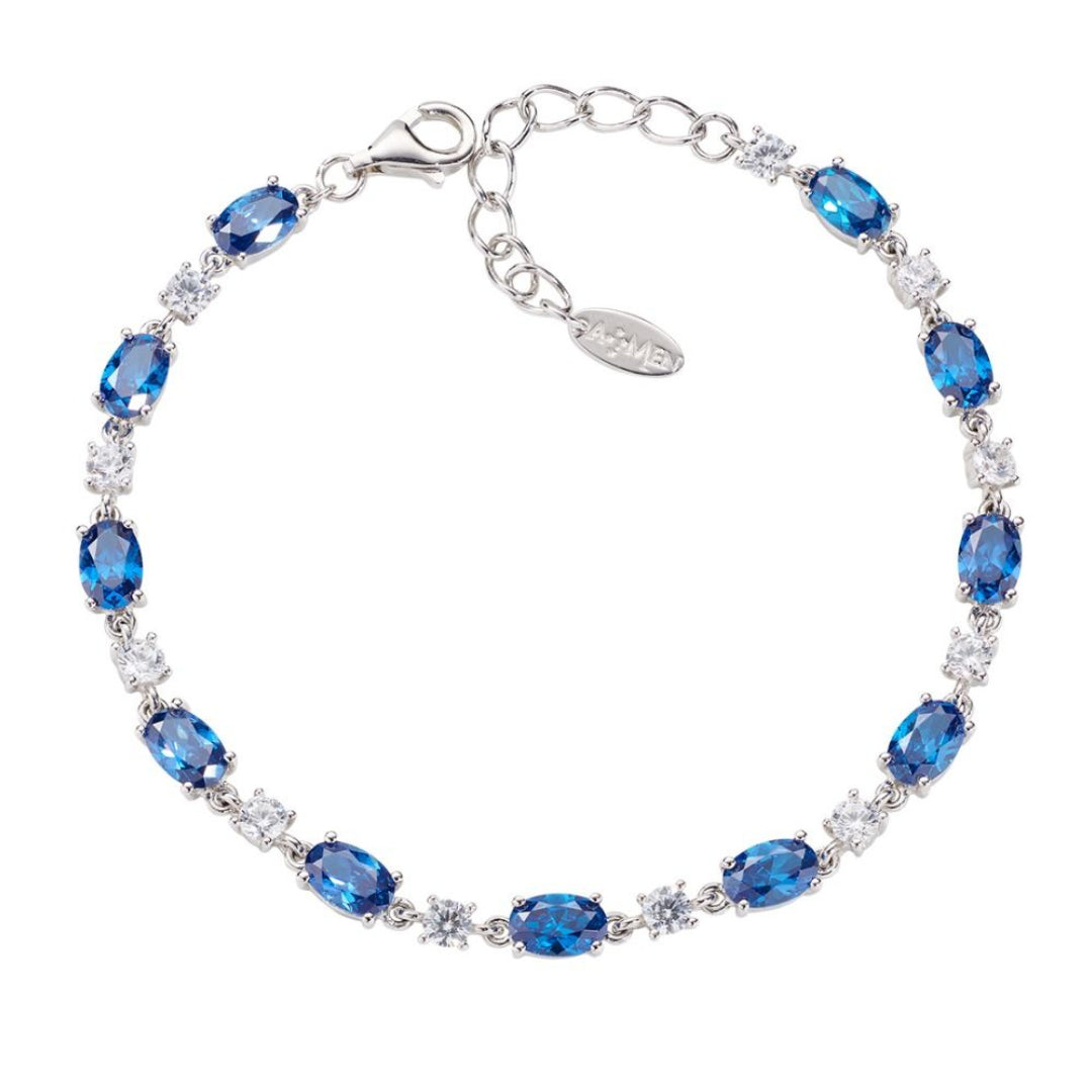 Stardust Tennis Bracelet with White and Blue Zirconia