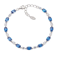 Stardust Tennis Bracelet with White and Blue Zirconia