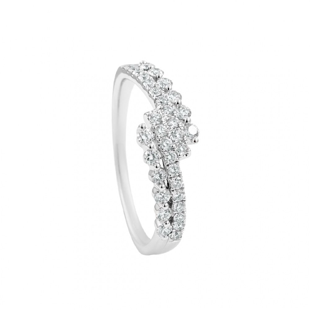 Anello Giorgio Visconti di Design in Oro Bianco 18 kt e Diamanti Naturali ABX16484