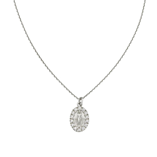 Collana Amen Mini Madonna Miracolosa con Zirconi -