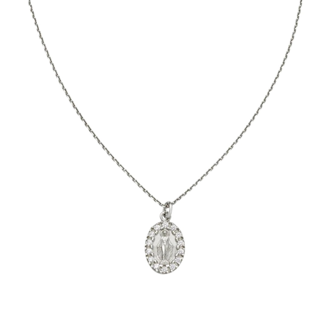 Collana Amen Mini Madonna Miracolosa con Zirconi -