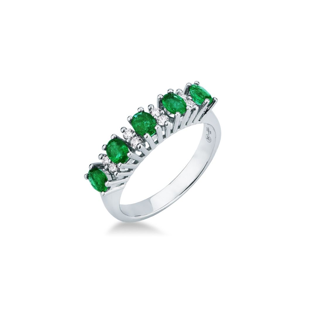 Mirco Visconti Emerald/Sapphire and Diamond Ring