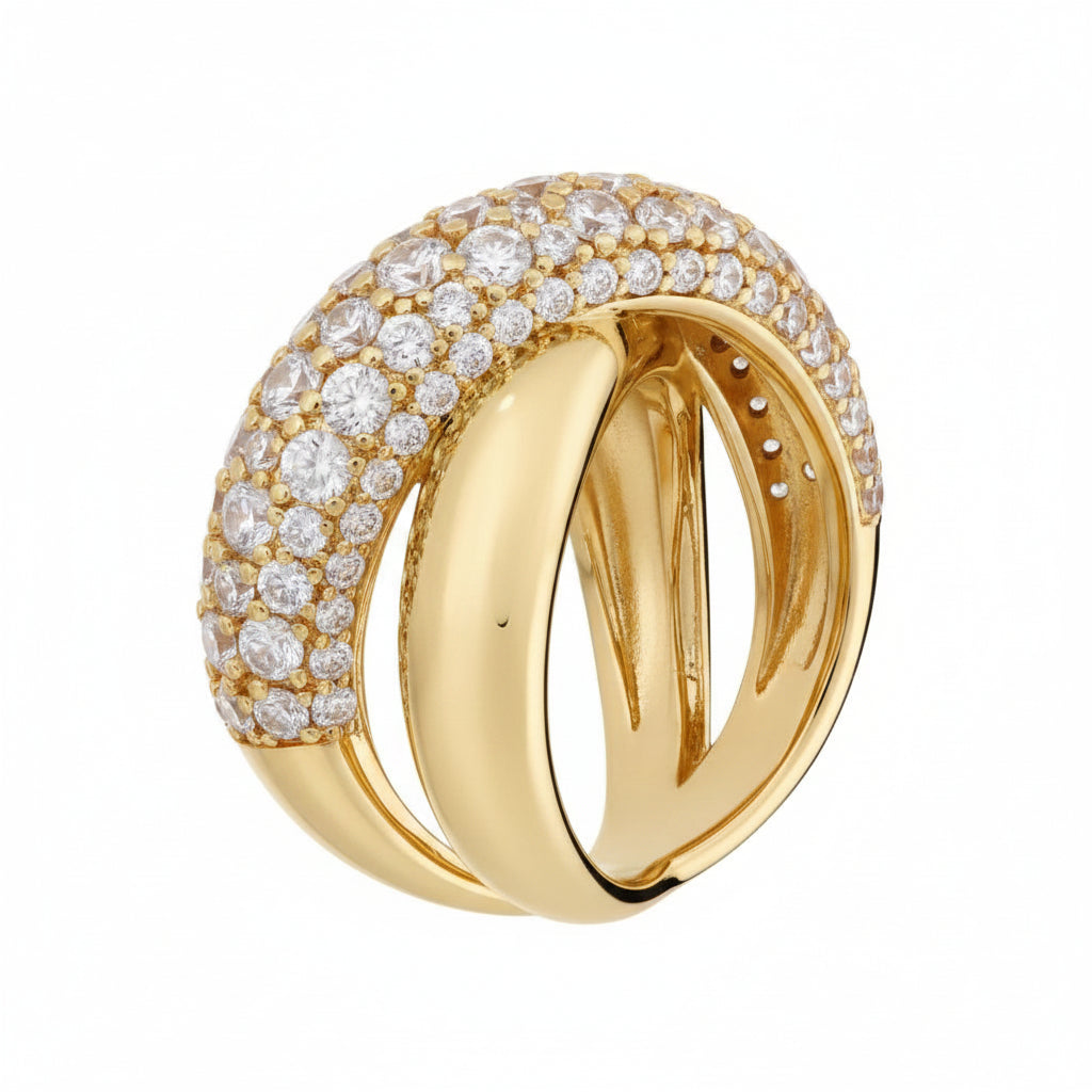 Anillo Bronzallure entrelazado con pavé de circonitas cúbicas -