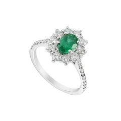 Anello Golay con Smeraldo Naturale e Diamanti con Gambo Incassato ACLC018WDISM