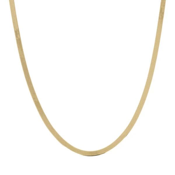 Collana Catena Snake Piatta Effetto Martellato Placcata Oro 18 kt WSET00632.YG