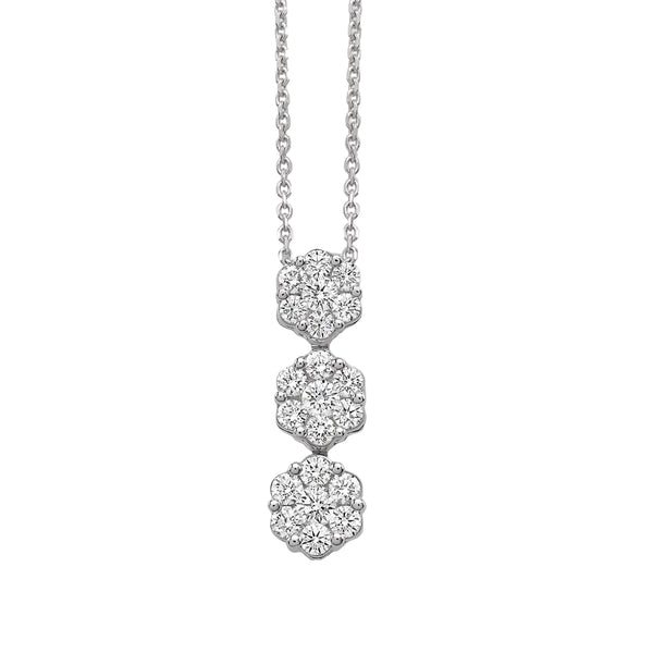 Collana Giorgio Visconti Trilogy Magic Pendente in Oro Bianco 18 KT e Diamanti Naturali GBX33023