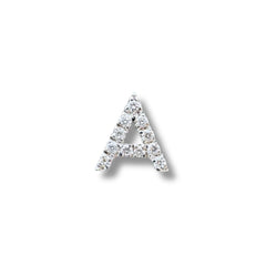 Iannelli Handmade Letter A Single Earring in Gold and Diamonds