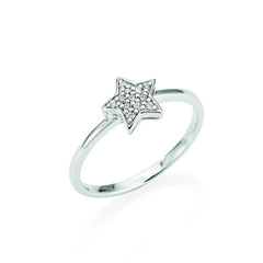 Anillo de plata Amén con estrella pavé