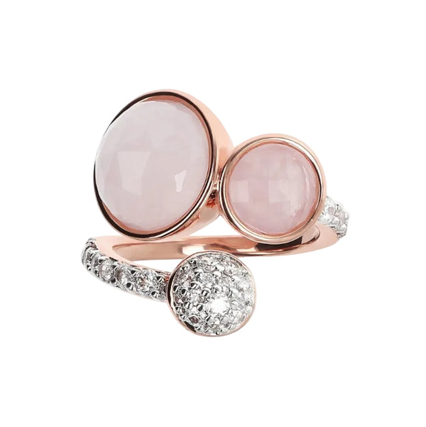 Anello Bronzallure Con Pietre Tonde Naturali E Pavé Di Zirconi WSBZ02064.RQ-54