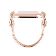 Bronzallure Ring with Square Stone and Side Hearts