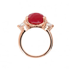 Bronzallure Felicia Ring in Golden Rose with Natural Stone and Zirconia