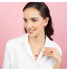 Bronzallure Felicia Ring in Golden Rose with Natural Stone and Zirconia