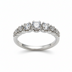Anello Giorgio Visconti Veretta a Scalare in Oro Bianco e Diamanti AB16949D