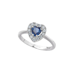 Anello Bibigì In Oro Bianco Con Zaffiro Taglio Cuore AK0017BZ55