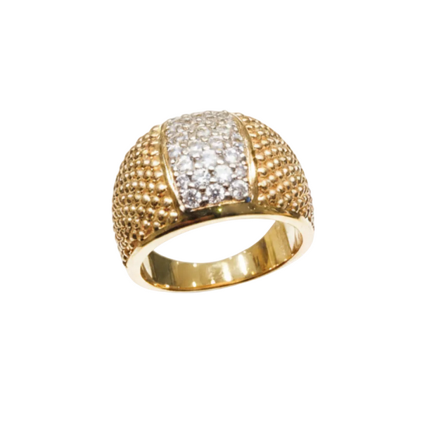 Anello dome oro pavé diamanti senza sparkle