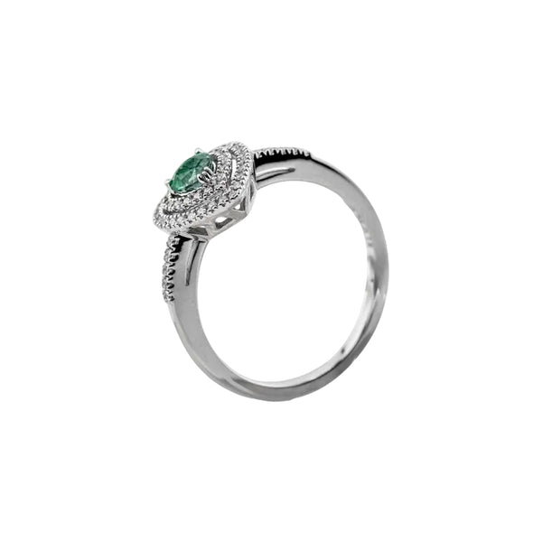 Anello Mirco Visconti con Smeraldo Taglio Cuore e Diamanti ABA1047/S