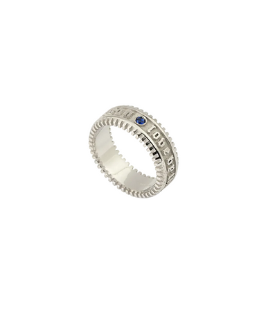 Anello Nove25 Fascia La Fortuna Con Spinello Blu Argento