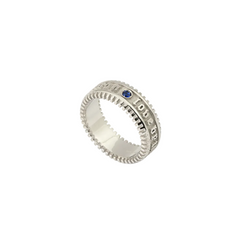 Anello Nove25 Fascia La Fortuna Con Spinello Blu Argento N25ANE00456