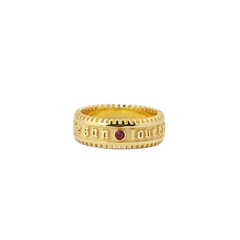 Nove25 Band Ring La Fortuna With Red Spinel Yellow Gold