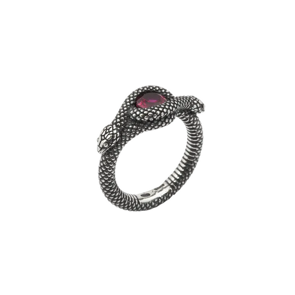 Anello Nove25 Serpente Solitario con Corindone Rosso N25ANE00424
