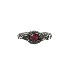 Nove25 Solitaire Snake Ring with Red Corundum