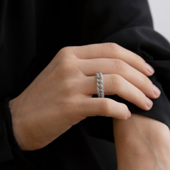 Anillo de esmeralda suave Nove25 H60 con circonita cúbica