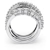 Anello Swarovski Fascione Multipietra Con Luminosi Cristalli In Rodio Bianco -