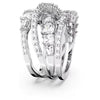 Anello Swarovski Fascione Multipietra Con Luminosi Cristalli In Rodio Bianco -