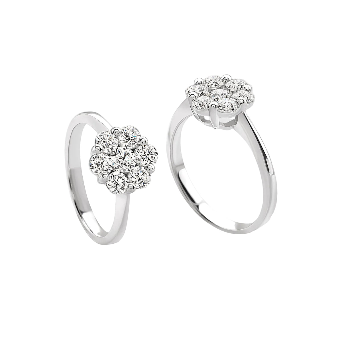Magic Solitaire Ring in White Gold and Diamonds